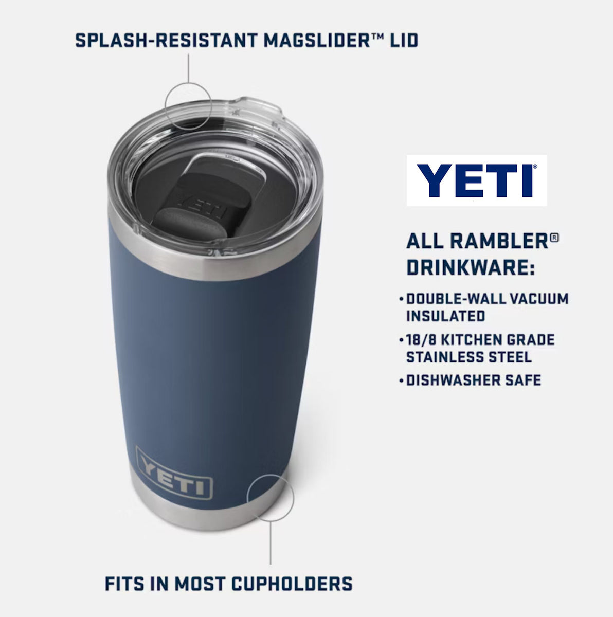 YETI RAMBLER 20oz CUP 正規品 Middlebury 20 oz YETI® Rambler™ Tumbler – The Middlebury Shop