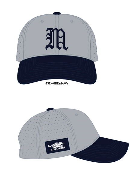 Middlebury "Old M" Performance Cap (Grey/Navy-R632)