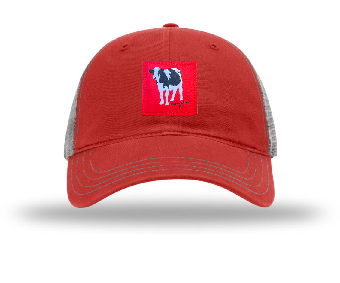 Wyoming State Flag Trucker Hat - Navy/Red