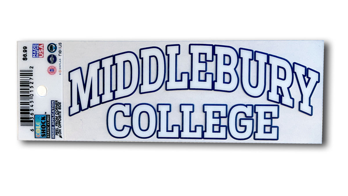 Middlebury College Static Cling Window Decal (white/navy) – The ...