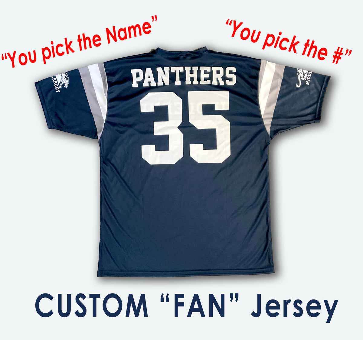 Full Custom Middlebury Hockey Jerseys (Adult AWAY-NAVY) Adult Large (Navy)