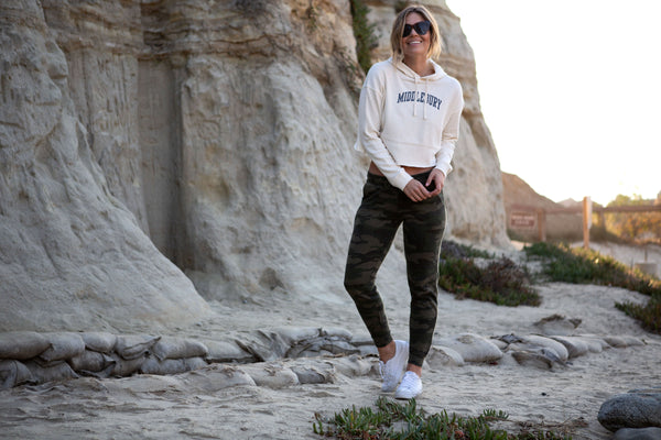 Middlebury Women's Crop  Hoodie (white)