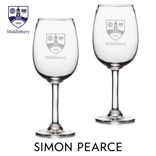 Woodstock Red Wine Glass (SET OF 2) - Middlebury Shield