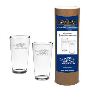 Middlebury Pint Glass (Crystal Etched)