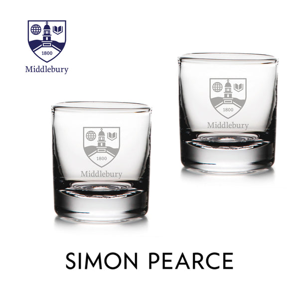 Ascutney Double Old-Fashioned (Set of 2) - Middlebury Shield