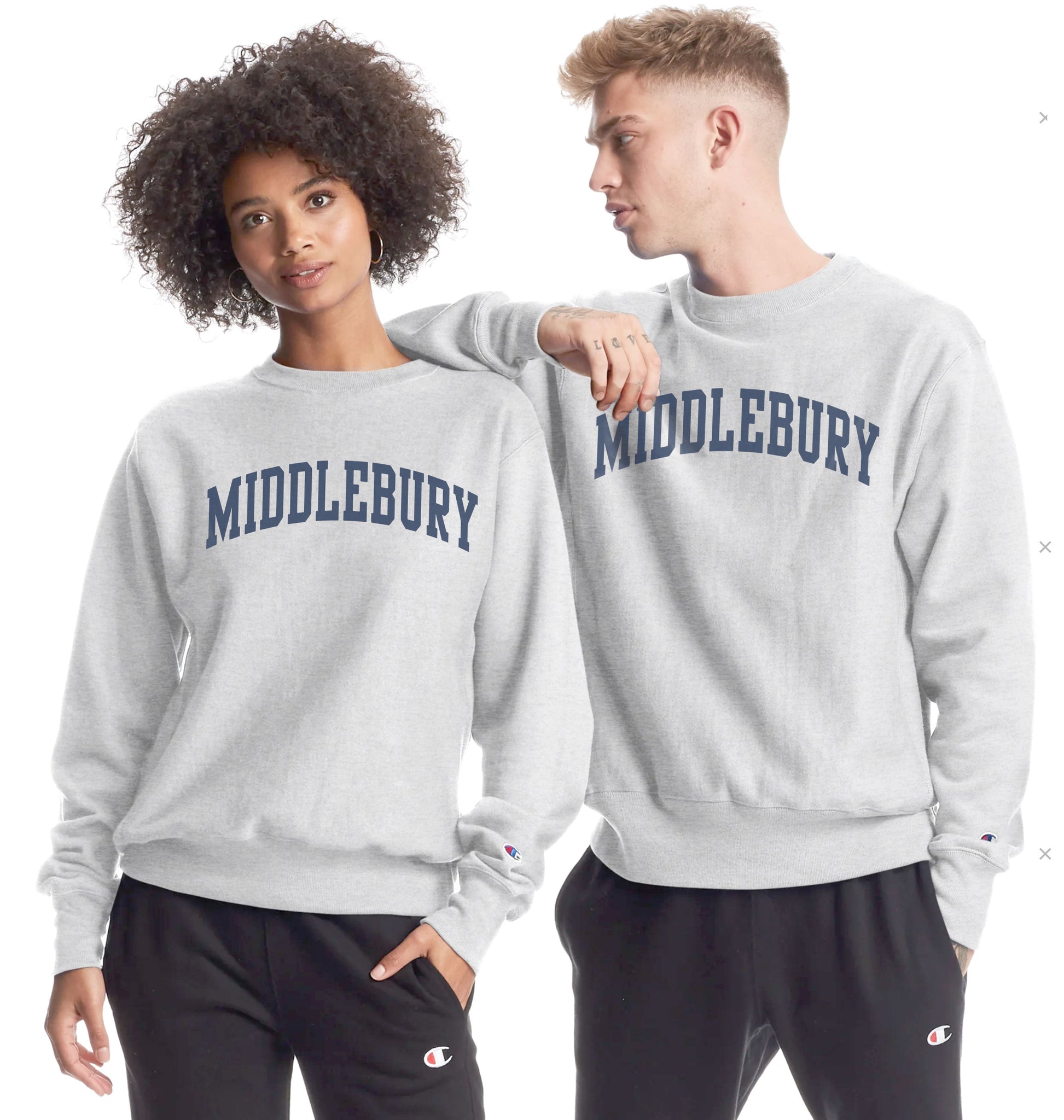 Middlebury Reverse Weave Crew Neck Sweatshirt (Silver Grey)