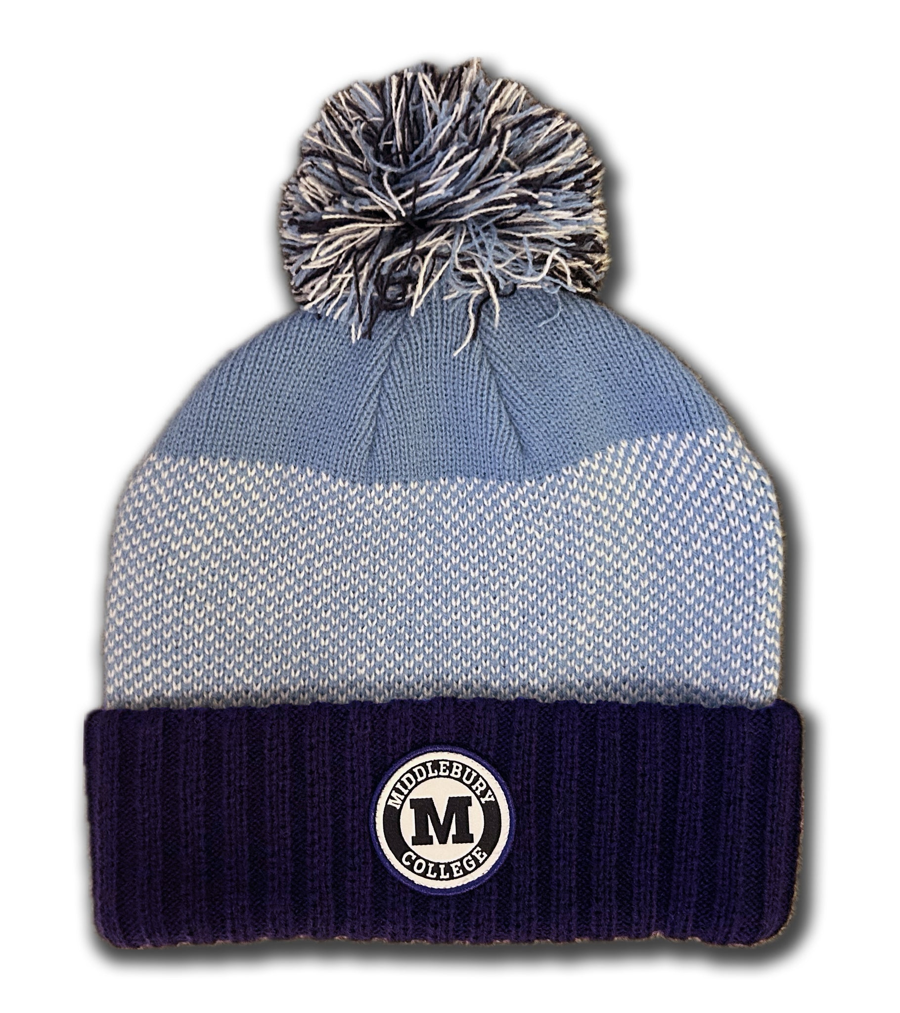 Middlebury College Snow Pom Hat (Navy & Blues)