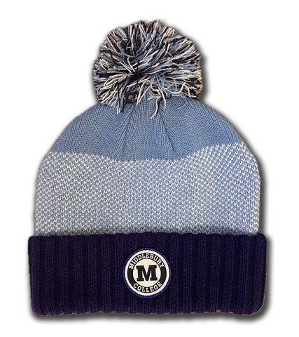 Middlebury College Snow Pom Hat (Navy & Blues)