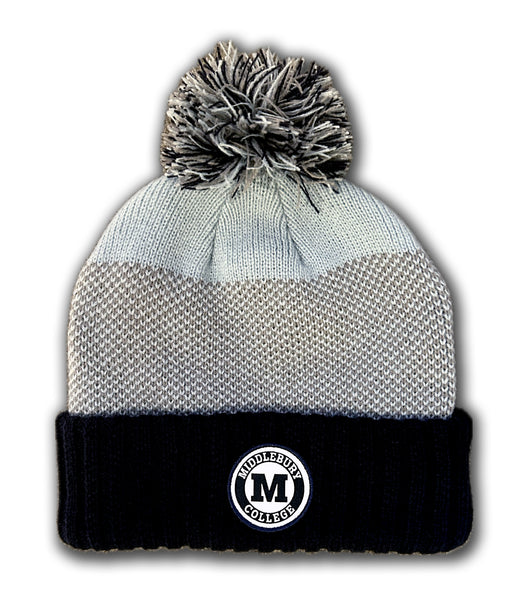 Middlebury College Snow Pom Hat (Blues & Grey)