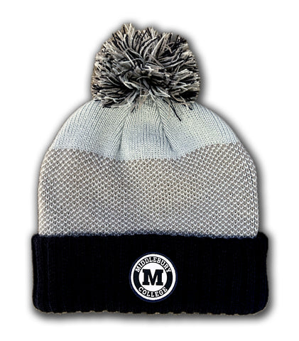 Middlebury College Snow Pom Hat (Blues & Grey)