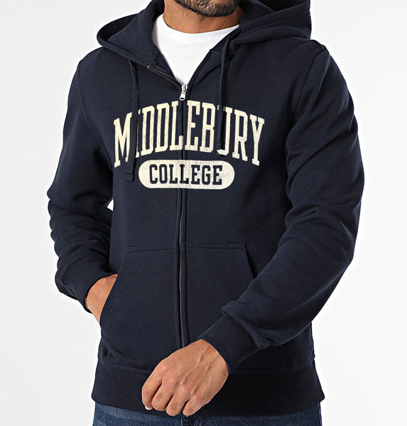 Middlebury "Big Cotton" Zip Hooded Sweatshirt (Navy)