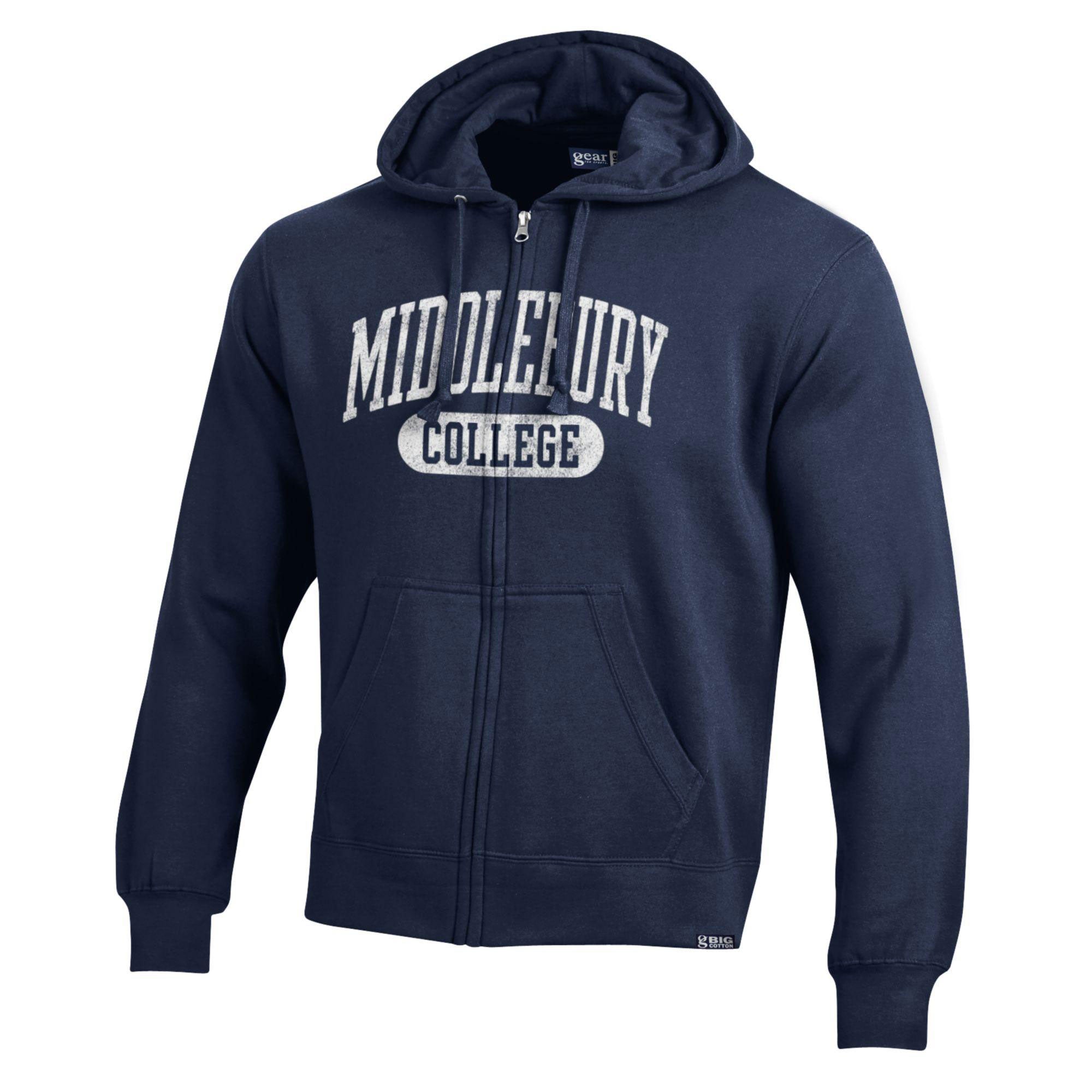 Middlebury "Big Cotton" Zip Hooded Sweatshirt (Navy)