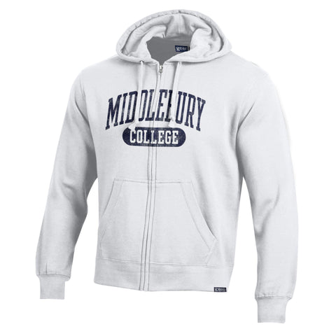 Middlebury "Big Cotton" Zip Hooded Sweatshirt (White)