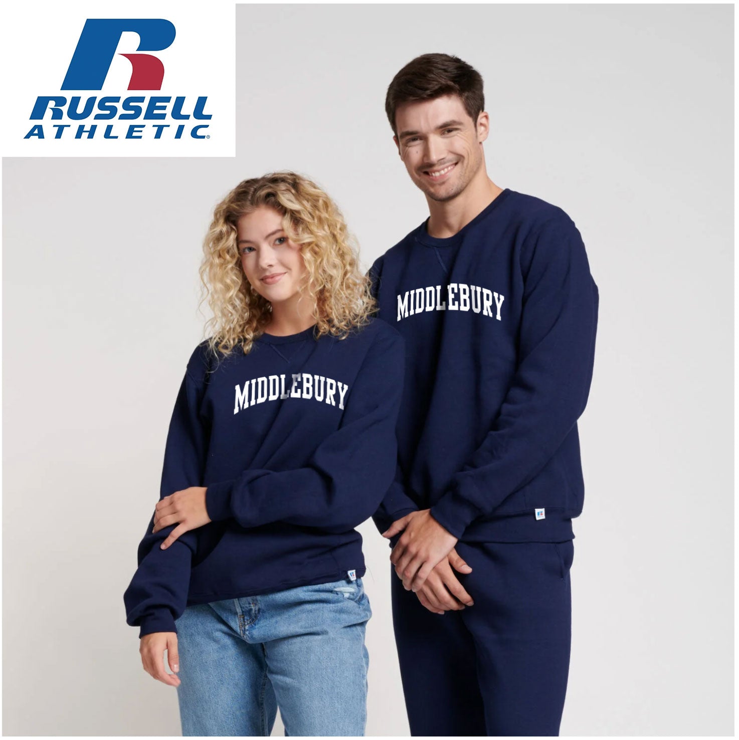 90S　RUSSELL ATHLETIC MIDDLEBURY XL Middlebury-Crew-Sweatshirt-