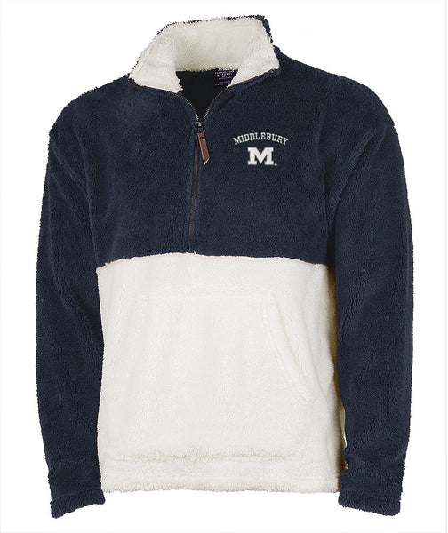 Middlebury Oxford Style Fleece Pullover (Navy/Cream)