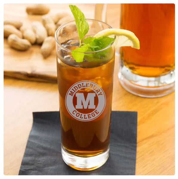 Middlebury College Etched Tall Hi-Ball Glass