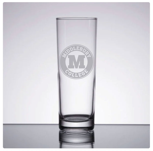 Middlebury College Etched Tall Hi-Ball Glass