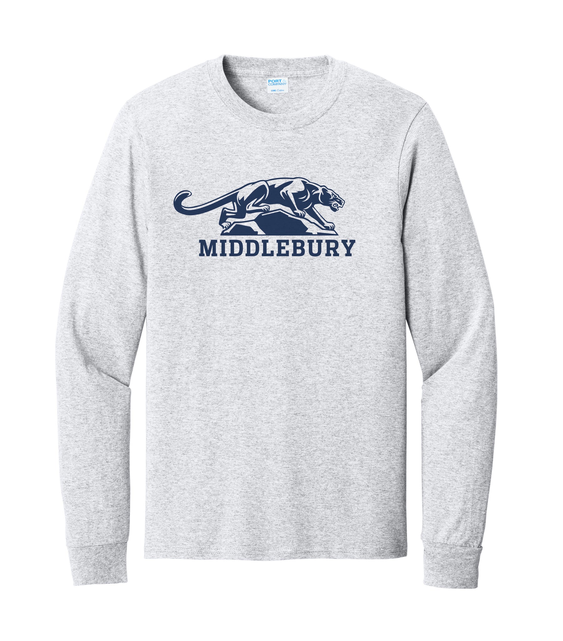 Middlebury Panther Long Sleeved T-Shirt (Ash Grey)