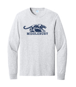 Middlebury Panther Long Sleeved T-Shirt (Ash Grey)