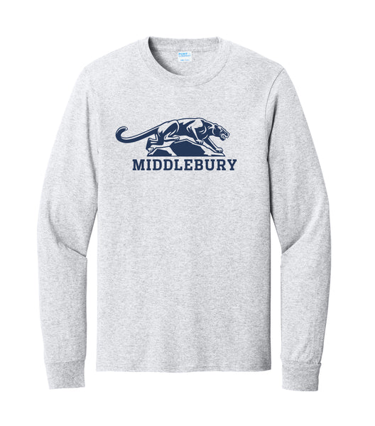 Middlebury Panther Long Sleeved T-Shirt (Ash Grey)