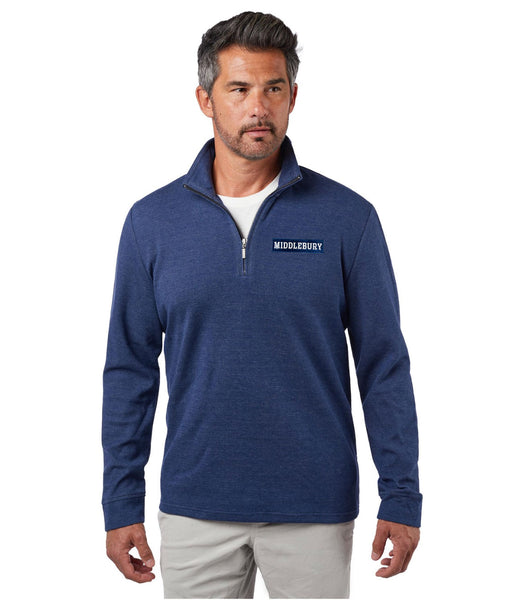 Middlebury Cardiff Quarter-Zip Cotton Fleece Pullover (Atlantic Blue)
