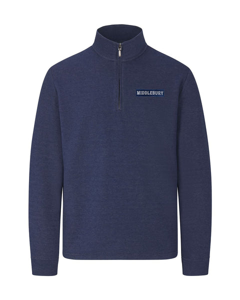 Middlebury Cardiff Quarter-Zip Cotton Fleece Pullover (Atlantic Blue)