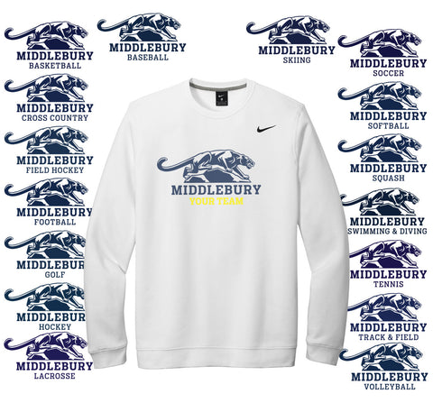 Nike Middlebury Panther Team Crew (white)