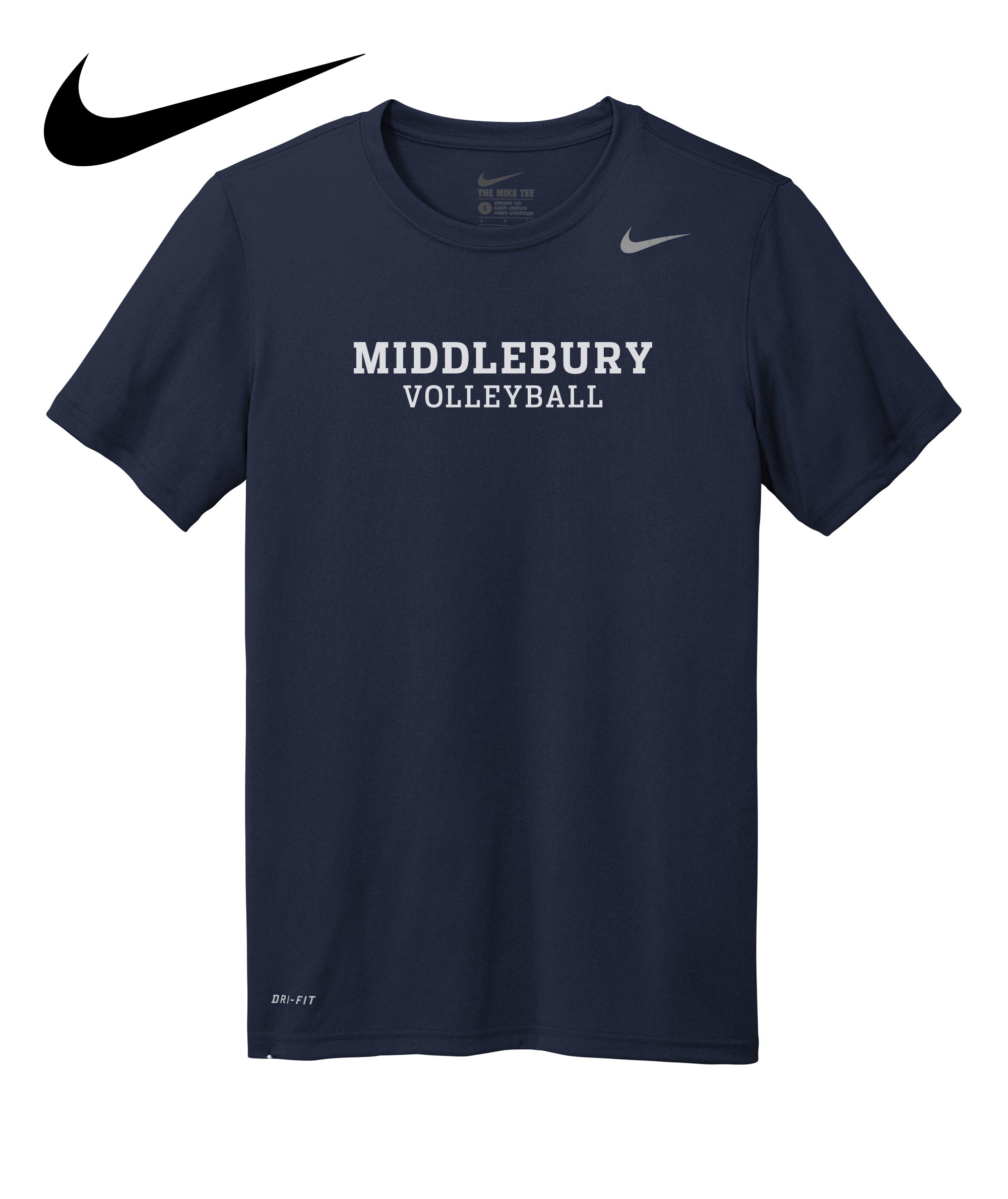 Nike Middlebury Volleyball T Shirt Navy The Middlebury Shop