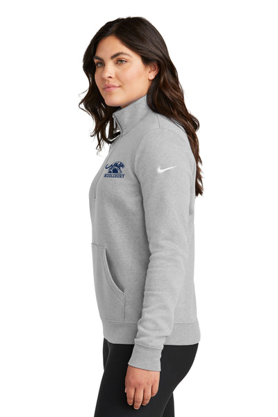 Women's Nike Club Fleece 1/2 Zip (Grey)