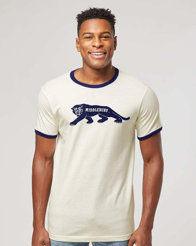 Vintage Panther Ringer Tee (Vintage White/Navy)