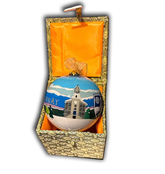 Middlebury Hand-Painted Glass Ornament (Winter Scene)