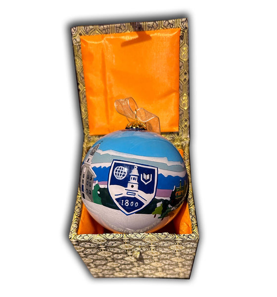Middlebury Hand-Painted Glass Ornament (Winter Scene)