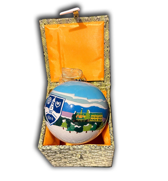 Middlebury Hand-Painted Glass Ornament (Winter Scene)