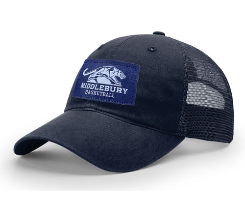Middlebury Panthers Basketball Trucker Hat (111-Navy/Navy)