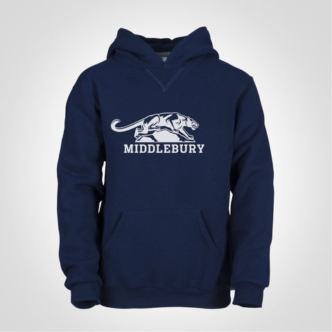 Middlebury Panther Youth Hooded Sweatshirt (Navy)