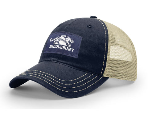 Middlebury Panthers Trucker Hat (111-Navy/Khaki)