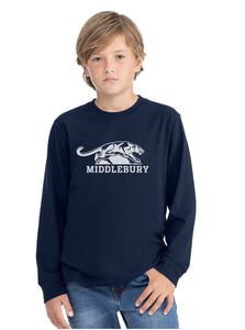 Middlebury YOUTH Panther Long Sleeved T-Shirt (navy)