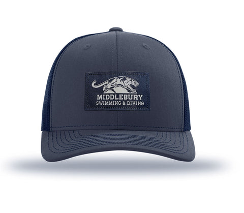 Middlebury Panther Swimming & Diving Trucker Hat (Charcoal/Navy)