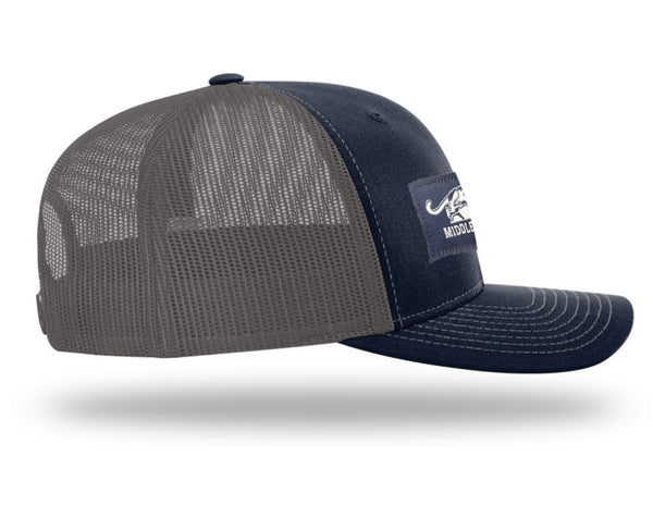 Middlebury Panthers Trucker Hat (Navy/Charcoal)