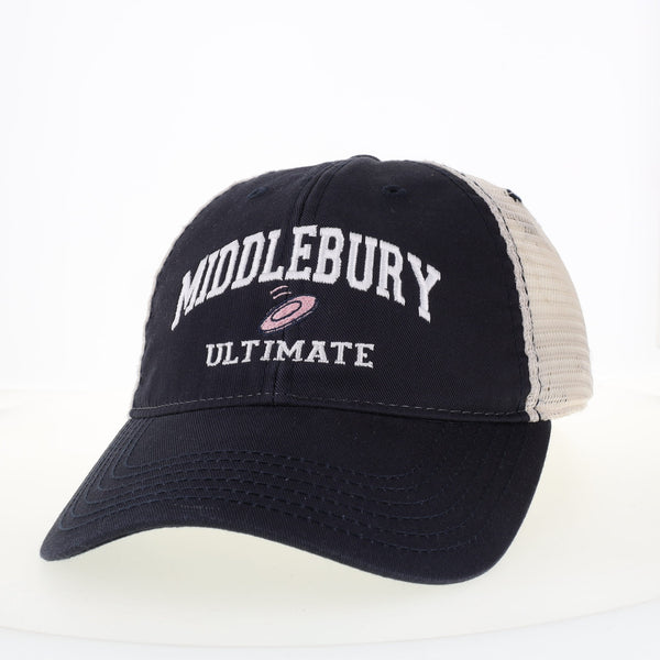 Middlebury Ultimate Trucker Hat (navy-pink disc)
