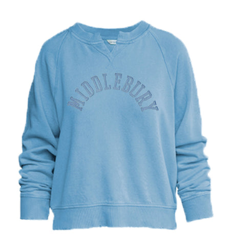 Women's Middlebury Sewn/Washed Crewneck Sweatshirt (Sky Blue)