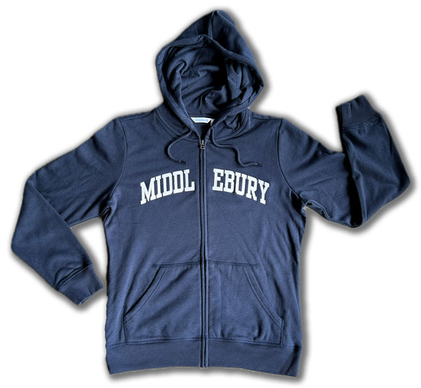 Women's Middlebury Comfy Full Zip Hoodie - Twill Letters