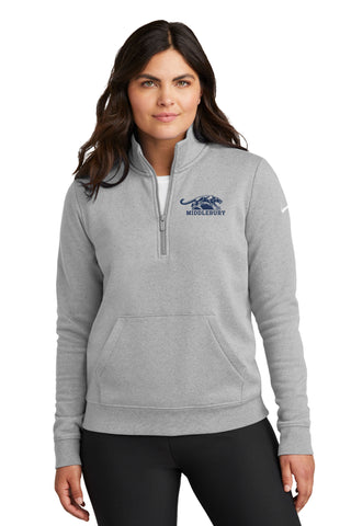 Women's Nike Club Fleece 1/2 Zip (Grey)