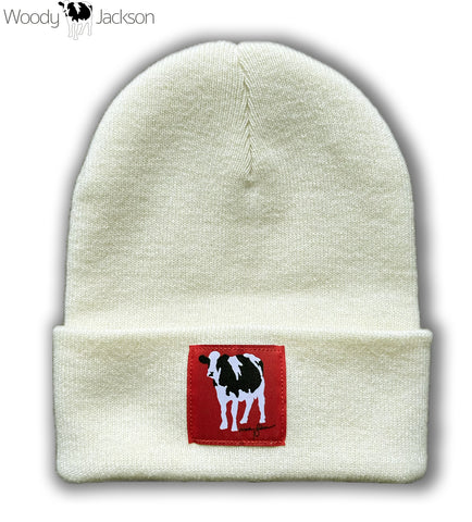 Rubin Cow Knit Beanie (Heather Cream)