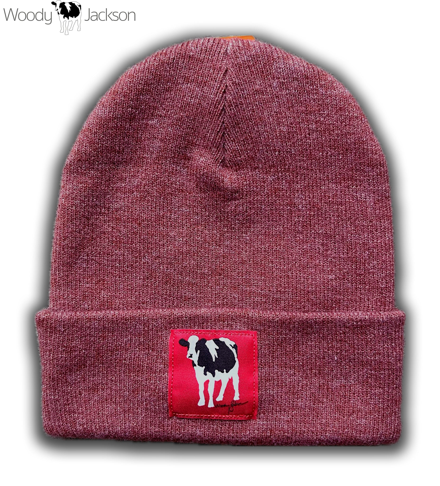 Rubin Cow Knit Beanie (Heather Crimson)