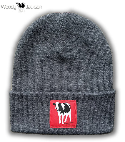 Rubin Cow Knit Beanie (Heather Black)
