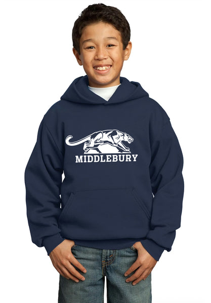 Middlebury Panther Youth Hooded Sweatshirt (Navy)
