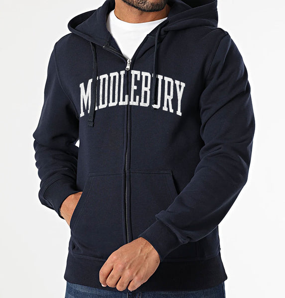 Middlebury "Big Cotton" Zip Hooded Sweatshirt (Navy)