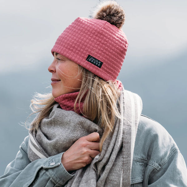 Chateau Fleece-Lined Pom Hat - Shiraz