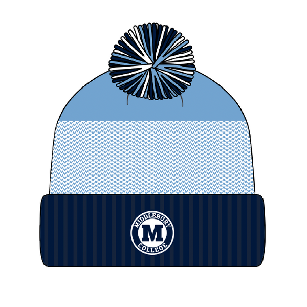Middlebury College Snow Pom Hat (Navy & Blues)